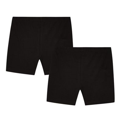 Pack of two girls' black school cycling shorts